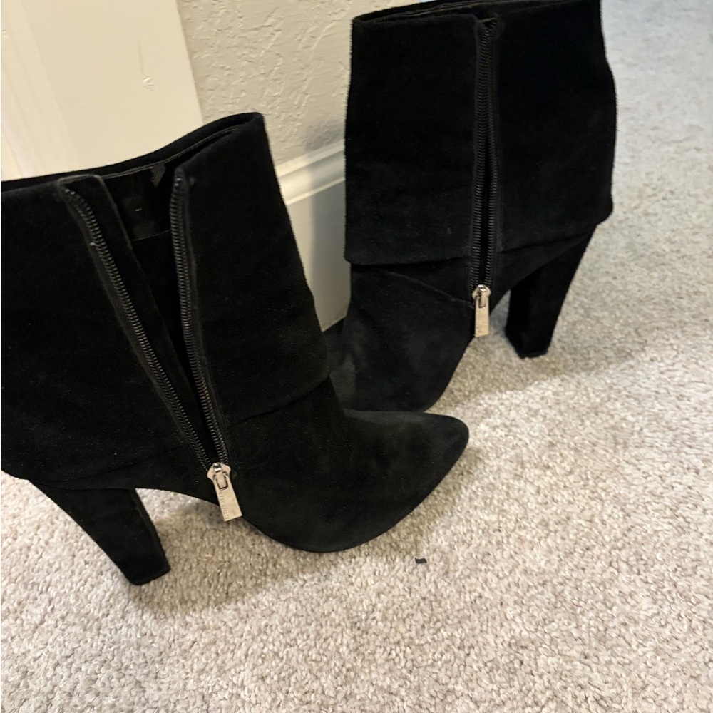 Vince Camuto Black Suede Heeled Boots